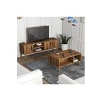 Mezza Set 1582-2072 Exxen 150 CM (AHŞAP AYAKLI) Tv Ünitesi Orta Sehpa Seti - Hat Rengi