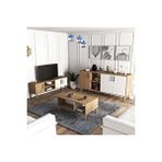 Mezza Set 1584-2074-1624 Exxen (Ahşap Ayaklı) Tv Ünitesi - Orta Sehpa - Konsol Seti Sepet - Beyaz
