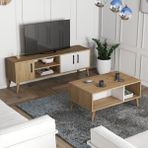 Mezza Set 1584-2074 Exxen Tv Ünitesi + Exxen Orta Sehpa - Sepet-Beyaz Rengi