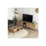 Mezza Set 1587-2076 Exxen 180 cm Tv Ünitesi + Exxen Orta Sehpa - Sepet Rengi