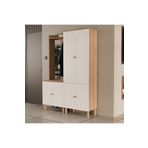 Mezza SET 5080-5084 RAPSODY SOL AYNALI 6 KAPAKLI (MEMBRAN) 7 ASKILI BOHEM PORTMANTO SEPET-BEYAZ