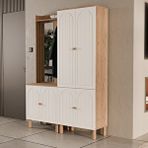 Mezza SET 5080-5084 RAPSODY SOL AYNALI 6 KAPAKLI (MEMBRAN) 7 ASKILI BOHEM PORTMANTO SEPET-BEYAZ