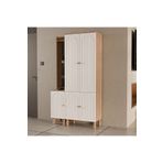 Mezza Set 5089-5084 Rapsody Sol Aynalı 5 Kapaklı (MEMBRAN) 5 Askılı Bohem Portmanto Sepet-beyaz