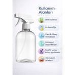 MF Botanik 1 Boş Fısfıslı Sprey Şişesi 500 ml Şeffaf Plastik Dayanıklı ve Hafif Tasarım