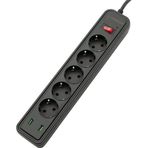 MF Product Jettpower 0368 Siyah 5 Socket 2 USB Uzatma Kablosu