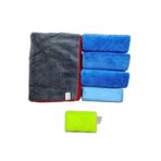 MF SuperClean Mikrofiber Lüks Oto Temizlik Seti Uber Kurulama Cam Bezi 3'lü Cila Bezi Ped