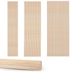 MFCGHXR 150 adet 30,5 cm balsa ahşap çubuk, kare dübel, doğal sert ahşap, işlenmemiş ahşap çıtalar, ahşap dübel, ahşap el işi dekorasyonları için ahşap çubuklar, 3 boyut 2,3,4 mm