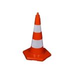 MFK 750 mm Kırılmaz Trafik Konisi - Kırmızı - Beyaz
