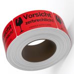 MFLABEL 500 adet Dikkat Kırılabilir Çıkartma (100 x 50 mm) Kırılgan Çıkartmalar, Uyarı Etiketleri, Hareketli Uyarı Uyarısı, Çıkartma