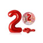 MFM 2 Yaş Kırmızı Rakam Folyo Balon 100 Cm