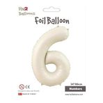 MFM 6 Yaş Rakam Bej Krem Folyo Balon 86 Cm