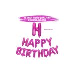 MFM Happy Birthday Koyu Pembe Folyo Balon Seti