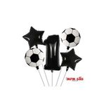 MFM Parti 1 Yaş Rakam Siyah Yuvarlak Taraftar Futbol Folyo Balon Doğum Günü Seti
