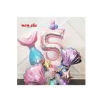 MFM Parti 5 Yaş Rose Rakam Deniz Yıldızı Folyo Balon Doğum Günü Seti