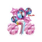 MFM Parti 7 Yaş Rakam Frozen Elsa Folyo Balon Doğum Günü Seti