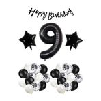 Mfm Parti 9 Yaş Siyah Folyo Balon Seti