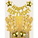 Mfm Parti Happy Birthday Gold Folyo Balon Doğum Günü Seti