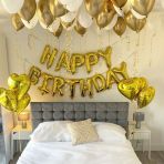 Mfm Parti Happy Birthday Gold Folyo Balon Seti