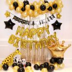 Mfm Parti Happy Birthday Gold Folyo Zincir Balon Doğum Günü Seti