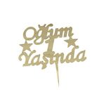 MFM Parti Oğlum 1 Yaşında Pleksi Pasta Süsü 14x14 cm