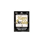 MFM Parti Pleksi Pasta Üzeri Yazı Gold Happy Bırthday