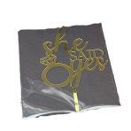 Mfm Parti She Said Yes ( O Evet Dedi) Söz Nişan Pleksi Gold Yazı