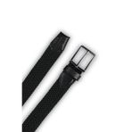 MFT Leather Design Hakiki Deri Erkek Örgü Kemer – 3,5cm, Siyah | 9863