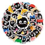 MFUXU 50 adet Sevimli Eggette Çıkartmaları Siyah Komik Çıkartmaları Karikatür Kawaii Çıkartmalar Toplu, Eğlenceli Vinil Su Geçirmez Dizüstü Bilgisayar Kaykay Sınıf Çıkartma Paketleri Çocuklar
