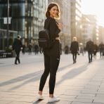 Mg Concept Kadın Sırt Çantası Kapitone Desenli Günlük Kullanım Okul Çantası Şık Fermuarlı Orta Boy Backpack - Siyah