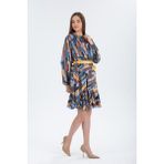 M&G Fashion Fırfırlı Elbise - 210-Kahverengi