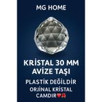 MG HOME 10 Adet Avize Taşı 30 Luk 30mm Kristal Avize Taşı Kristal Top Parlak Orjinal Kristal Cam HALKASIZ