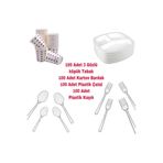 MG HOME Aksan Avm Mevlüt Set Köpük Tabak Karton Bardak Çatal Kaşık 400 Parça