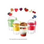 MG HOME Take'N Go Pratik Taşınabilir Kaşıklı Kapaklı Depolu Bardak Yulaf Yoğurt Müsli Diyet Saklama Kabı