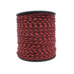 Mg Ropes Bileklik ve Outdoor Paracord İp 4 mm No:22 30 Metre Kırmızı Siyah Desen