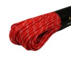 MG ROPES Bileklik ve Outdoor Polyester Paracord İp 4 mm 30 Metre Kırmızı Beyaz Desen