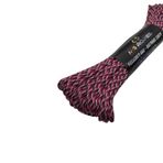 MG ROPES Bileklik ve Outdoor Polyester Paracord İp 4 mm 660 Lb 30 Metre Fuşya Desenli (10 Çekirdek)