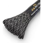 MG ROPES Bileklik ve Outdoor Polyester Paracord İp 4 mm 660 Lb 30 Metre Gri Siyah (10 Çekirdek)