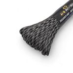 MG ROPES Bileklik ve Outdoor Polyester Paracord İp 660 LB 4 mm 30 Metre Gri Desenli Siyah