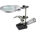 Mg16129-b Masaüstü Işıklı Büyüteç Yardımcı El Lehimleme Standı 130mm