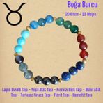 Mga Doğaltaş Boğa Burcu Bileklik Lapis Lazulli Taşı Akik Taşları Turkuaz Firuze Taşı Florit Taşı Hematit Taşı - 17-18