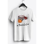 MGAX Basketbol Basketball Pota Baskılı Regular Sıfır Yaka %100 Pamuk Unisex Penye T-Shirt - Beyaz - 2XL
