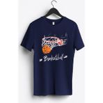 MGAX Basketbol Basketball Pota Baskılı Regular Sıfır Yaka %100 Pamuk Unisex Penye T-Shirt - Lacivert - 3XL
