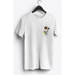 MGAX Sevimli Ayı Dalgıç Şnorkelle Dalmaya Arma Baskılı Regular Sıfır Yaka %100 Pamuk Unisex Penye T-Shirt - Beyaz