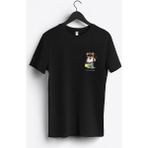 MGAX Sevimli Ayı Dalgıç Şnorkelle Dalmaya Arma Baskılı Regular Sıfır Yaka %100 Pamuk Unisex Penye T-Shirt - Siyah - 3XL