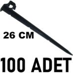 Mgf 100 Adet X Klipsli 26cm. 16mm.&20mm Damla Sulama Kazığı Parçası Aparatı Damlama Borusu Hortumu