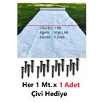MGF PLAST Mgf Beyaz 10Mt x 1 Mt. Sulzer Kumaş + Çivileri Sera Taban Örtüsü Jüt Peyzaj Uygulama Mulch Naylon