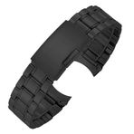MGHN Evrensel Kavisli Uçlu Paslanmaz Çelik Bileklik Seiko için Yedek Bilezik Rolex Kordonlu Saat 20 22mm Metal Kayış Aksesuarı(Color:siyah,Size:22mm)