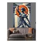 Mgi Design Adalet Tanrıçası Figürü Dekoratif Kanvas Tablo, Çok Renkli, 70x100 cm, MDF Ahşap