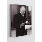 Mgi Design Atatürk HD Baskı Kanvas Tablo, Siyah Beyaz Portre, 50x70 cm, Dekoratif Duvar Sanatı