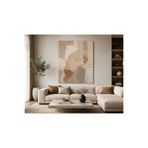 Mgi Design Bej Harmony Soyut Modern Kanvas Tablo | Minimal Dokulu Tasarım | Nötr Tonlu Dekoratif Duvar Tablosu | Salon Yatak Odası Dresuar Üstü Uyumlu Duvar Dekoru